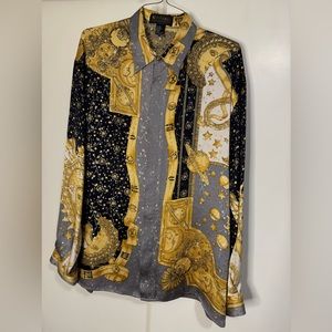 Vintage Silk Button-Up